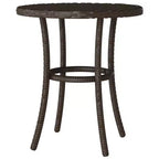 vidaXL 3 Piece Bistro Set with Cushions Brown Poly Rattan