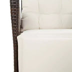 vidaXL 3 Piece Bistro Set with Cushions Brown Poly Rattan
