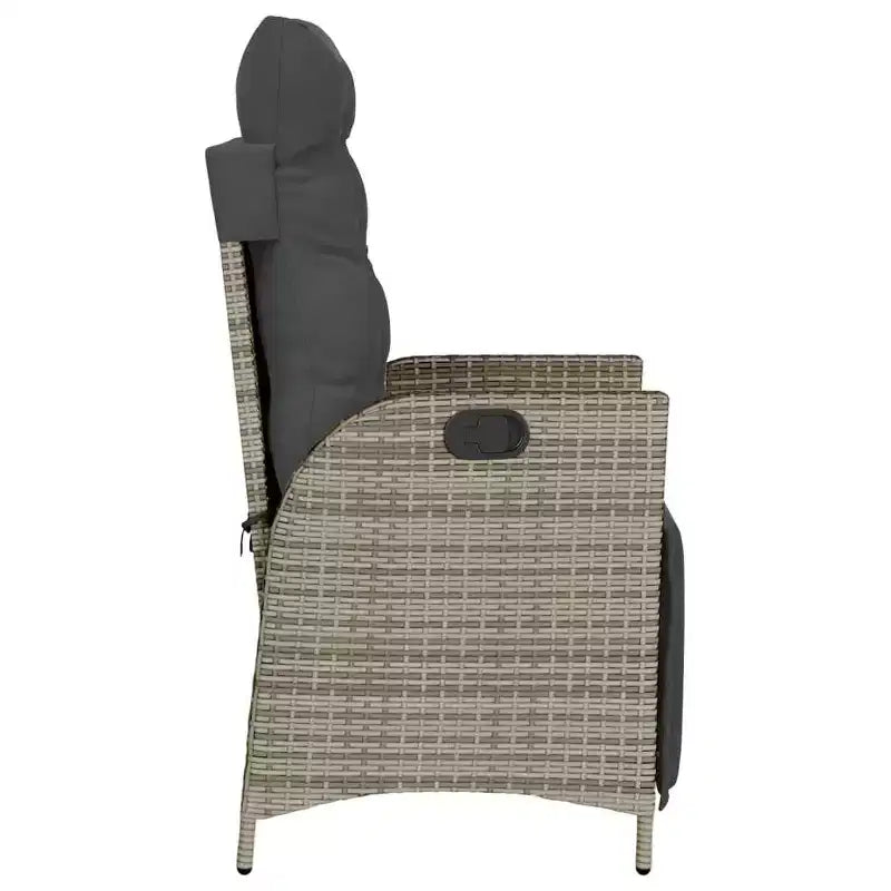 vidaXL 3 Piece Bistro Set with Cushions Brown Poly Rattan