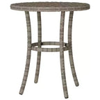 vidaXL 3 Piece Bistro Set with Cushions Brown Poly Rattan