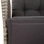 vidaXL 3 Piece Bistro Set with Cushions Brown Poly Rattan