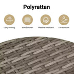 vidaXL 3 Piece Bistro Set with Cushions Brown Poly Rattan