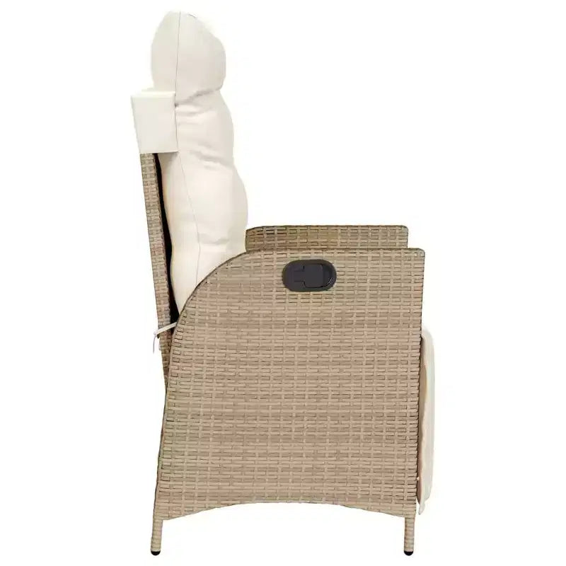 vidaXL 3 Piece Bistro Set with Cushions Brown Poly Rattan