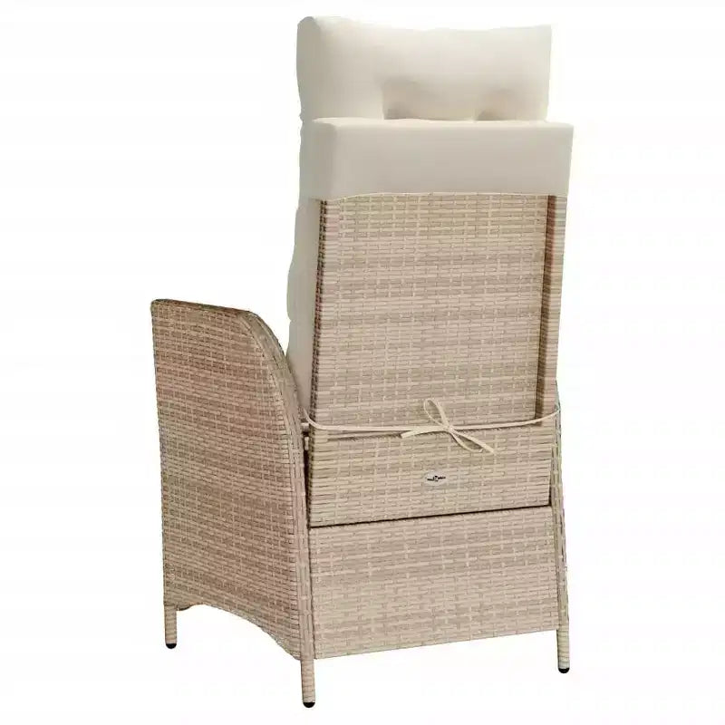 vidaXL 3 Piece Bistro Set with Cushions Brown Poly Rattan
