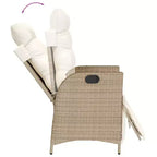 vidaXL 3 Piece Bistro Set with Cushions Brown Poly Rattan
