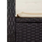vidaXL Bistro Set with Cushions Outdoor Patio Furniture 3 Piece Poly Rattan