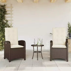 vidaXL Bistro Set with Cushions Outdoor Patio Furniture 3 Piece Poly Rattan
