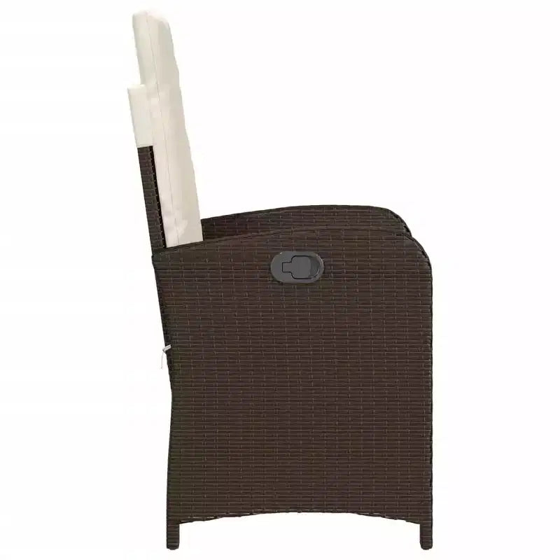 vidaXL Bistro Set with Cushions Outdoor Patio Furniture 3 Piece Poly Rattan