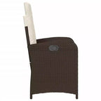 vidaXL Bistro Set with Cushions Outdoor Patio Furniture 3 Piece Poly Rattan