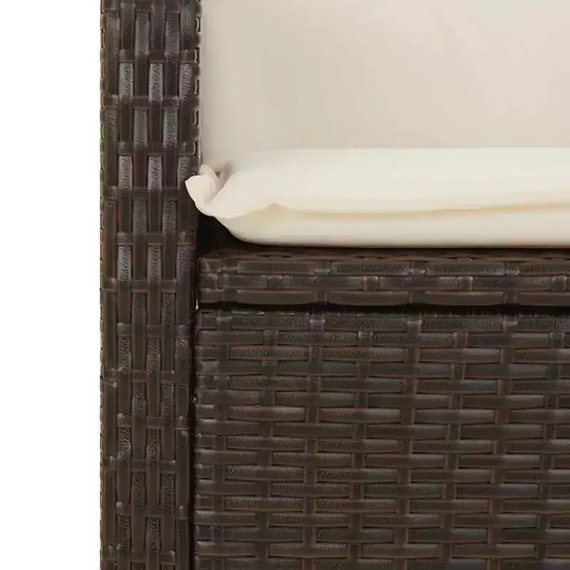 vidaXL Bistro Set with Cushions Outdoor Patio Furniture 3 Piece Poly Rattan