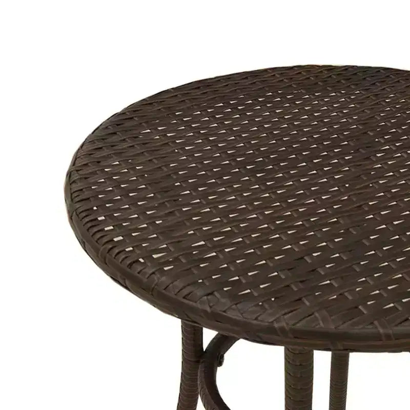 vidaXL Bistro Set with Cushions Outdoor Patio Furniture 3 Piece Poly Rattan