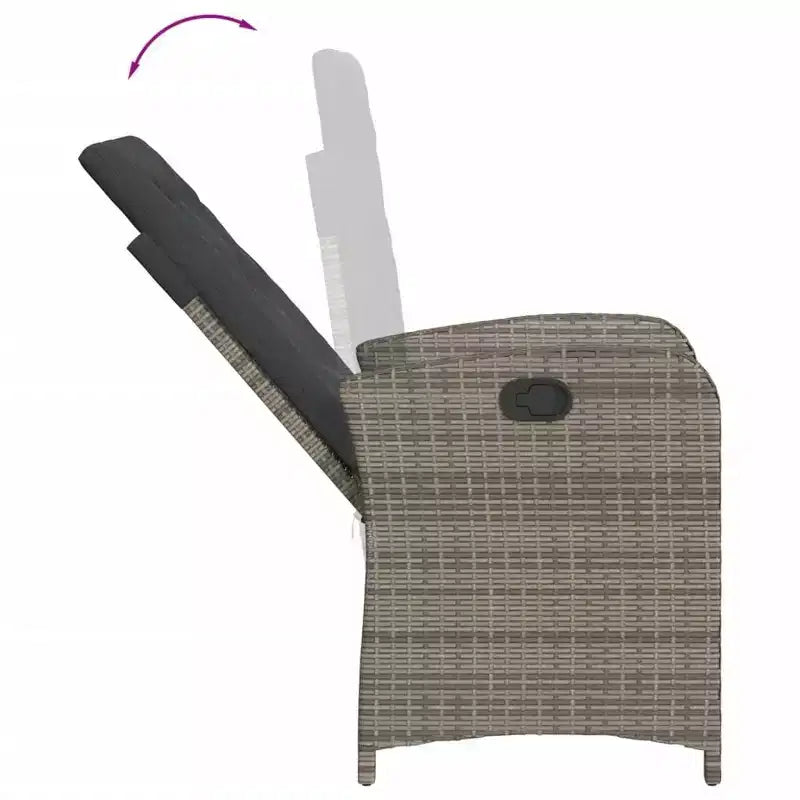 vidaXL Bistro Set with Cushions Outdoor Patio Furniture 3 Piece Poly Rattan
