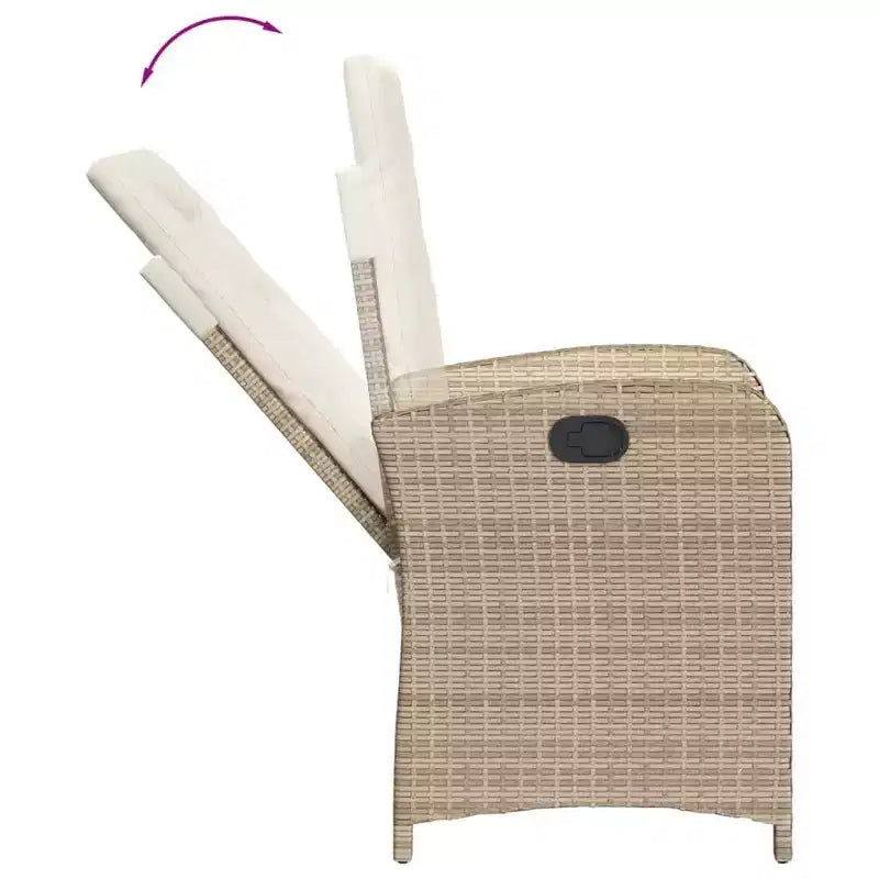 vidaXL Bistro Set with Cushions Outdoor Patio Furniture 3 Piece Poly Rattan