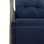 vidaXL 3 Piece Bistro Set with Cushions Gray Poly Rattan