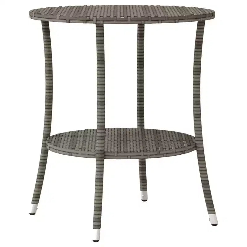 vidaXL 3 Piece Bistro Set with Cushions Gray Poly Rattan