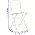 vidaXL 3 Piece Folding Bistro Set Solid Wood Teak and Steel