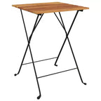 vidaXL 3 Piece Folding Bistro Set Solid Wood Teak and Steel