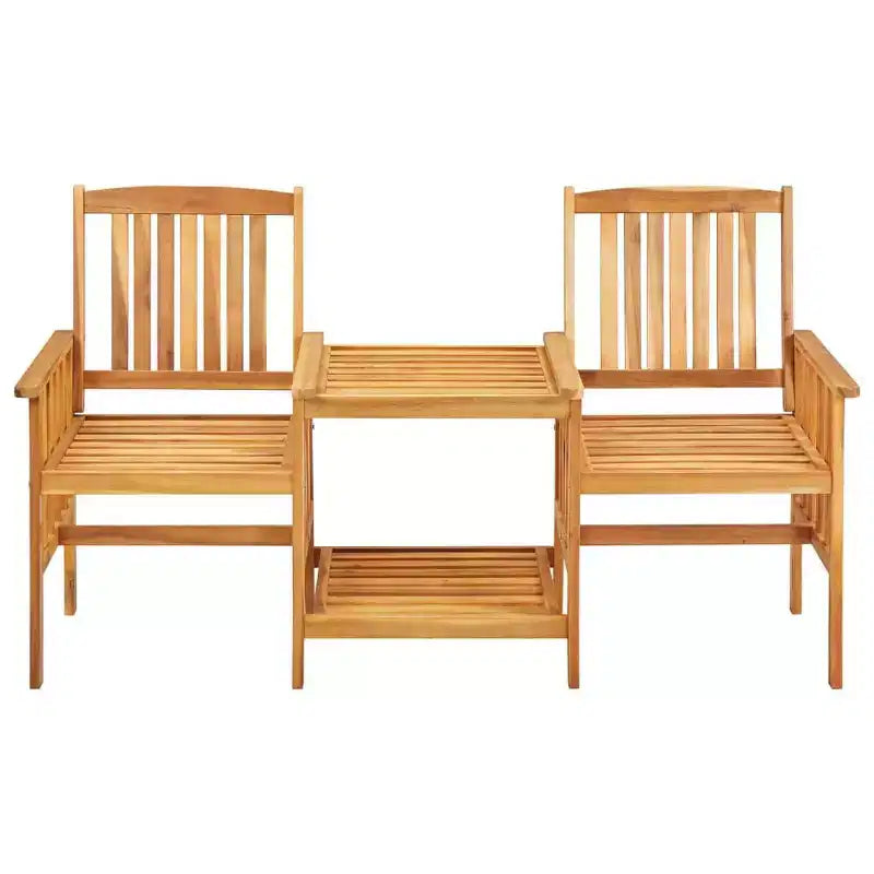 vidaXL Patio Chairs with Tea Table 62.6x24x36.2 Solid Acacia Wood