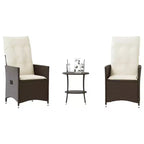 vidaXL Bistro Set with Cushions Poly Rattan