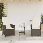 vidaXL Bistro Set with Cushions Poly Rattan