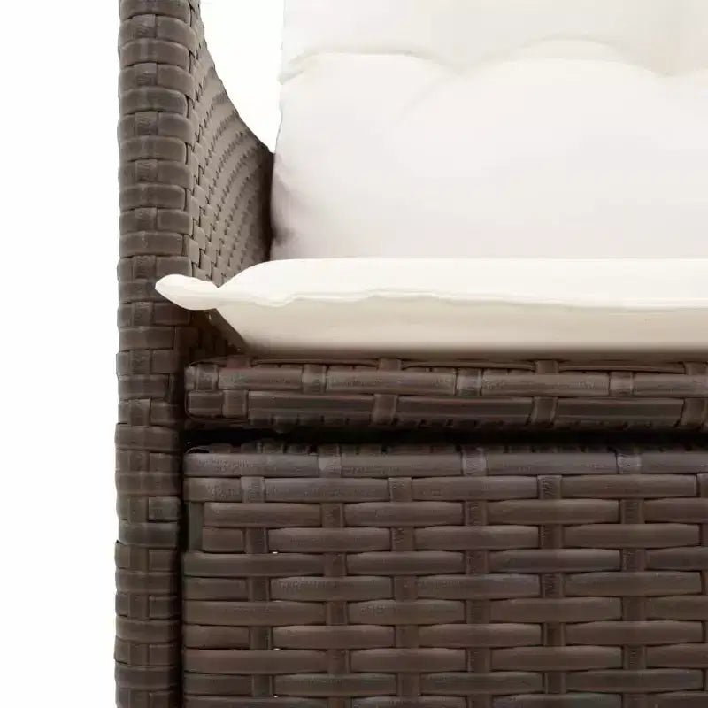 vidaXL Bistro Set with Cushions Poly Rattan