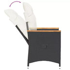 vidaXL Bistro Set with Cushions Poly Rattan