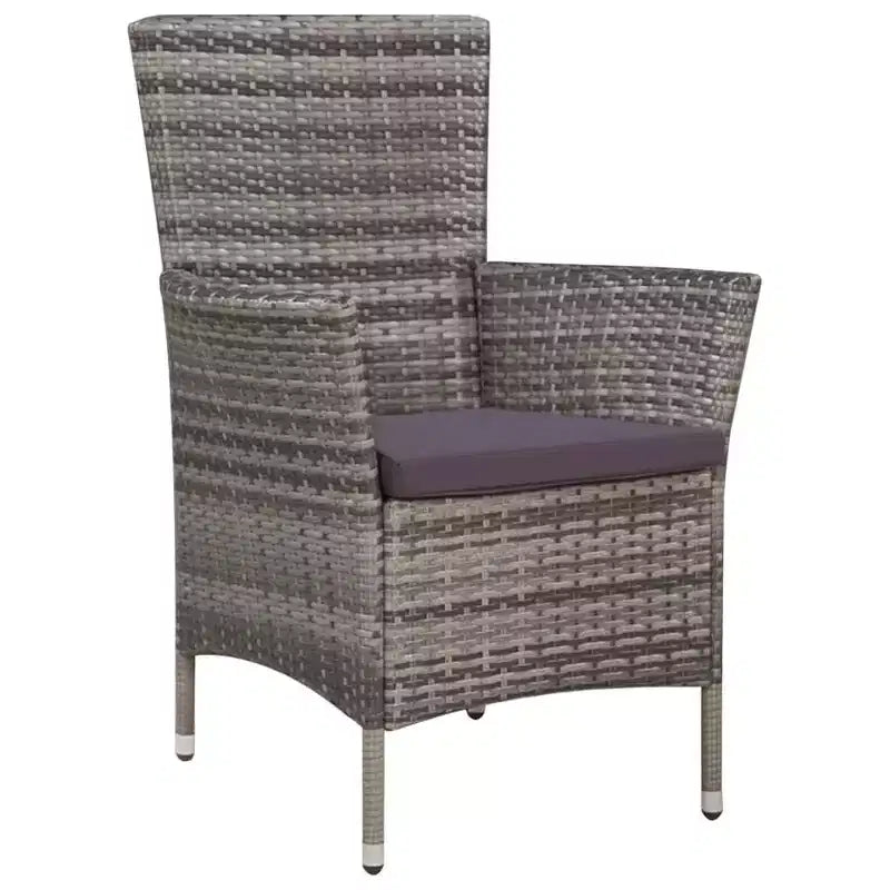 vidaXL Patio Bistro Set Outdoor Furniture Set Wicker Table and Chairs Rattan