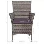 vidaXL Patio Bistro Set Outdoor Furniture Set Wicker Table and Chairs Rattan