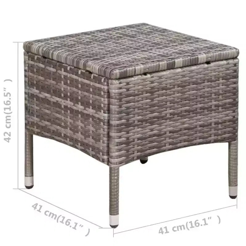 vidaXL Patio Bistro Set Outdoor Furniture Set Wicker Table and Chairs Rattan