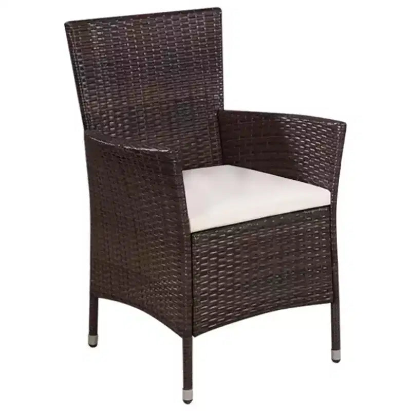 vidaXL Patio Bistro Set Outdoor Furniture Set Wicker Table and Chairs Rattan