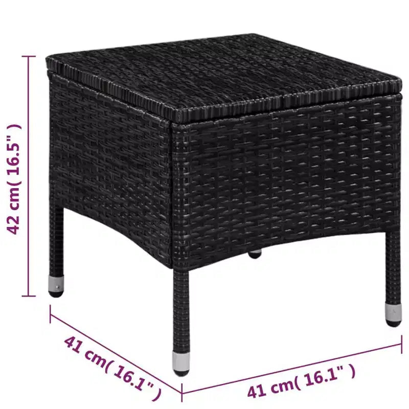 vidaXL Patio Bistro Set Outdoor Furniture Set Wicker Table and Chairs Rattan