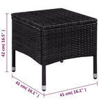 vidaXL Patio Bistro Set Outdoor Furniture Set Wicker Table and Chairs Rattan