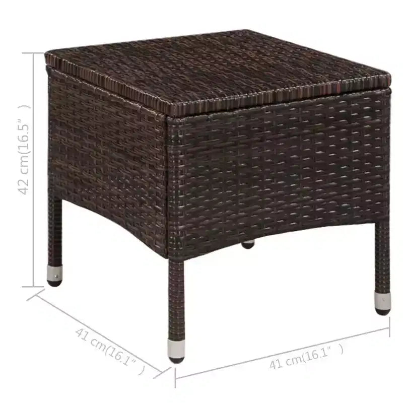 vidaXL Patio Bistro Set Outdoor Furniture Set Wicker Table and Chairs Rattan