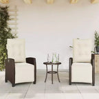 vidaXL 3 Piece Bistro Set with Cushions Black Poly Rattan