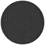 vidaXL 3 Piece Bistro Set with Cushions Black Poly Rattan