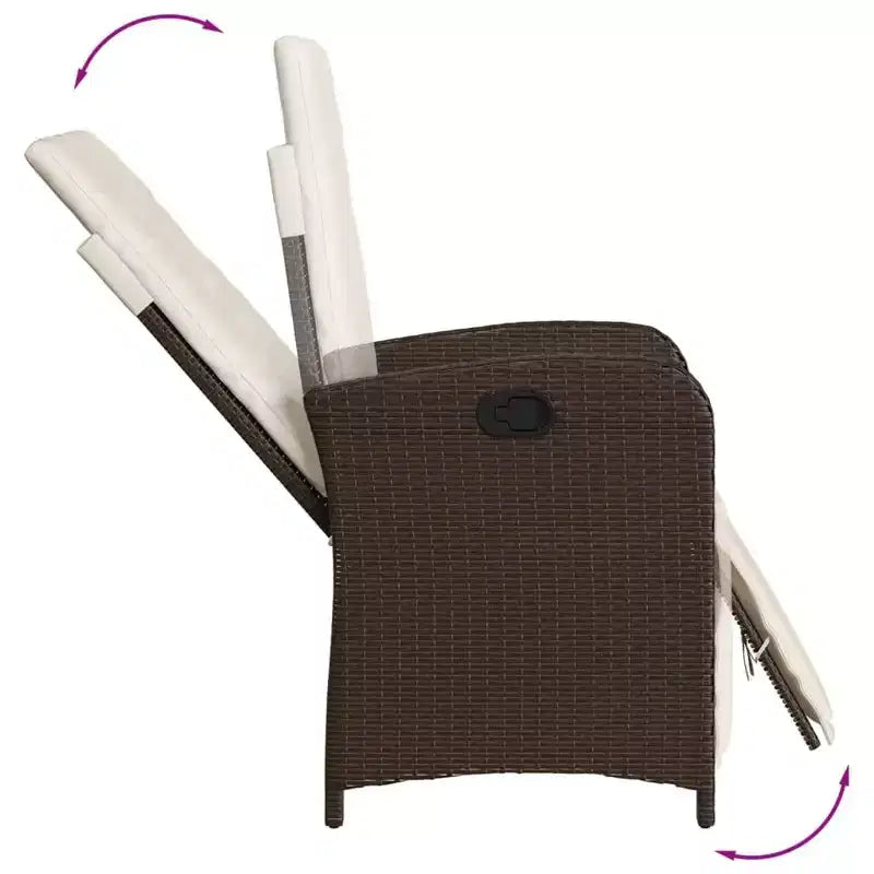 vidaXL 3 Piece Bistro Set with Cushions Black Poly Rattan