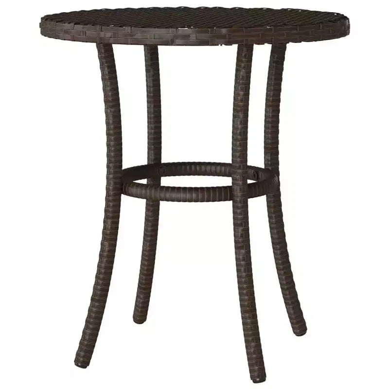 vidaXL 3 Piece Bistro Set with Cushions Black Poly Rattan