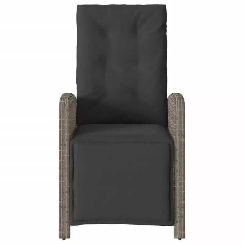 vidaXL 3 Piece Bistro Set with Cushions Black Poly Rattan
