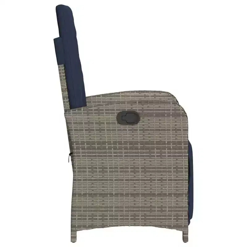 vidaXL 3 Piece Bistro Set with Cushions Black Poly Rattan