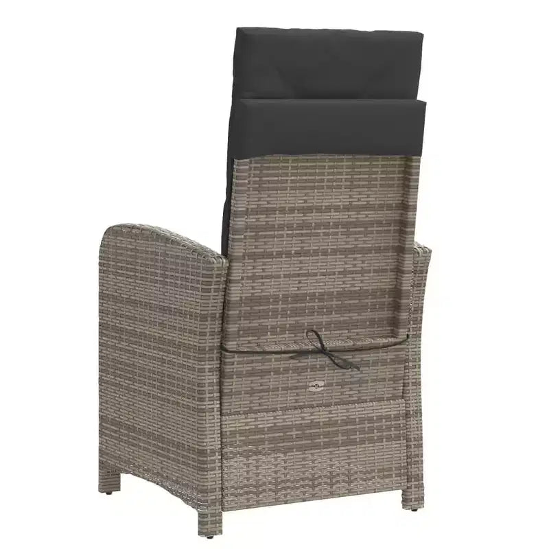 vidaXL 3 Piece Bistro Set with Cushions Black Poly Rattan