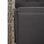 vidaXL 3 Piece Bistro Set with Cushions Black Poly Rattan