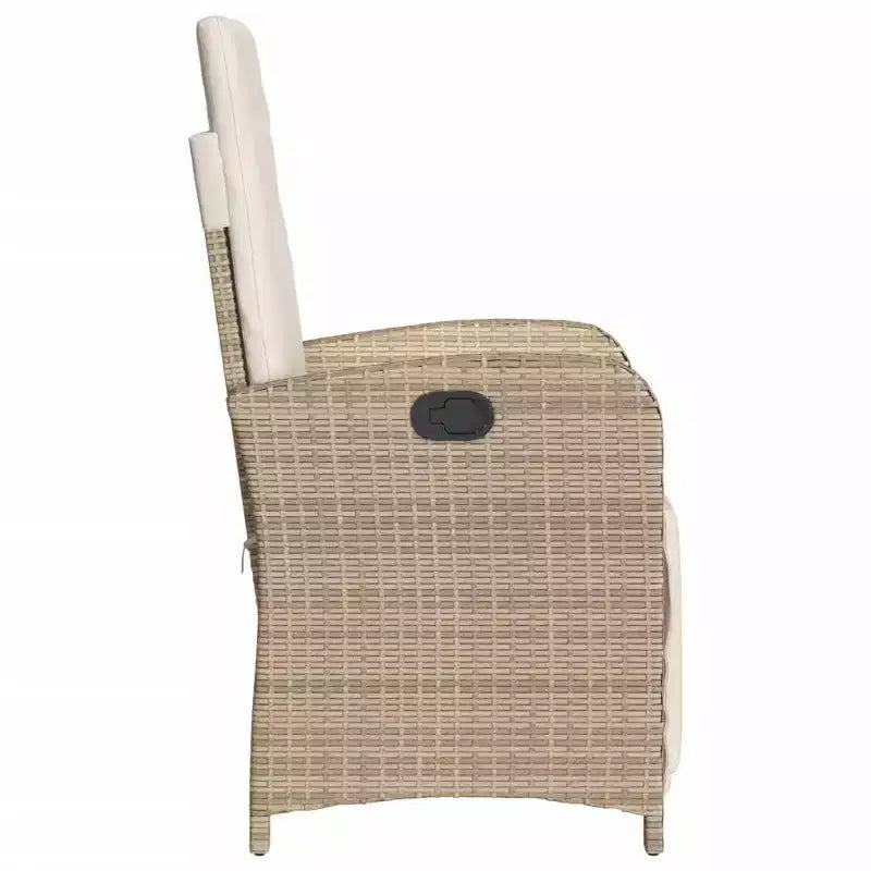 vidaXL 3 Piece Bistro Set with Cushions Black Poly Rattan