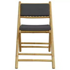 vidaXL Folding Bistro Set with Cushions Table and Chairs Outdoor 3 Pcs Bamboo