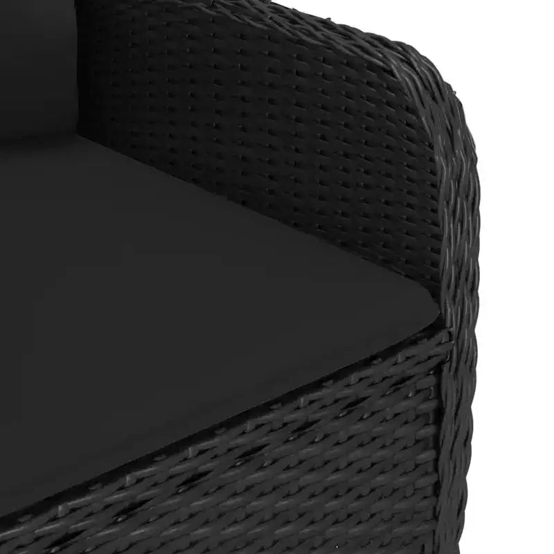 vidaXL 3 Piece Patio Bistro Set Poly Rattan and Glass