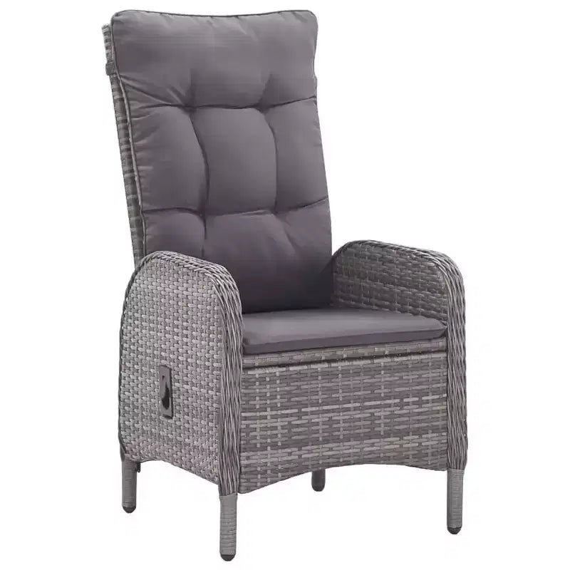 vidaXL 3 Piece Patio Bistro Set Poly Rattan and Glass