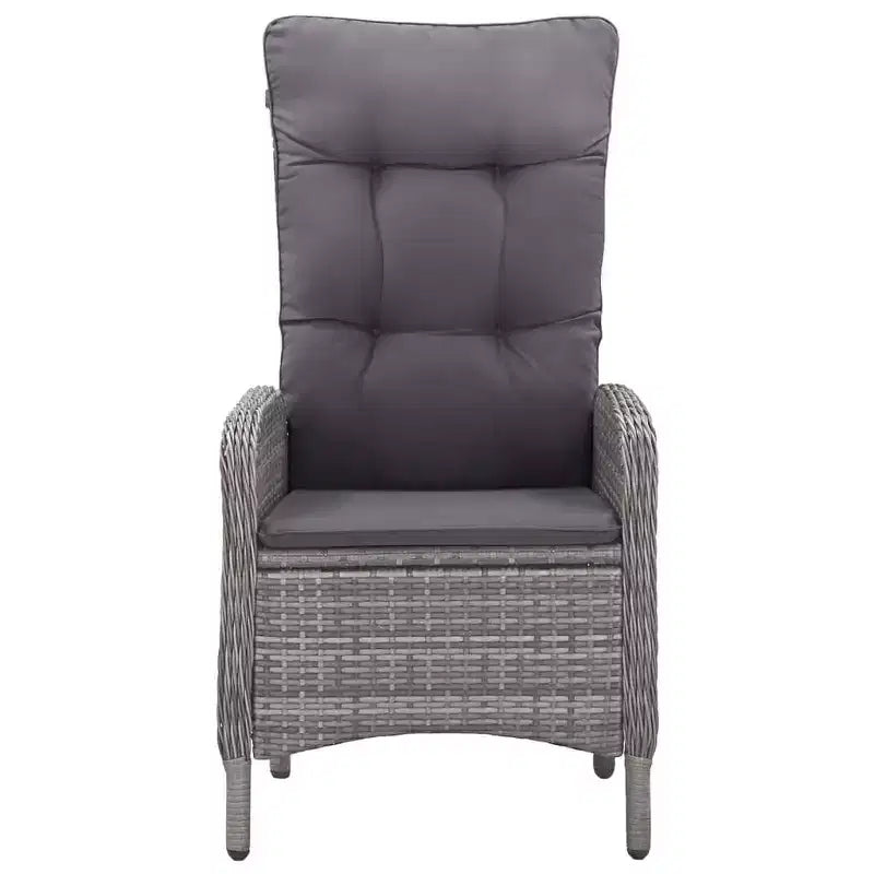 vidaXL 3 Piece Patio Bistro Set Poly Rattan and Glass