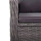 vidaXL 3 Piece Patio Bistro Set Poly Rattan and Glass