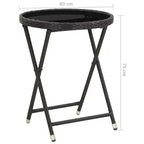 vidaXL 3 Piece Patio Bistro Set Poly Rattan and Glass