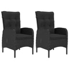 vidaXL 3 Piece Patio Bistro Set Poly Rattan and Glass