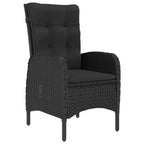 vidaXL 3 Piece Patio Bistro Set Poly Rattan and Glass